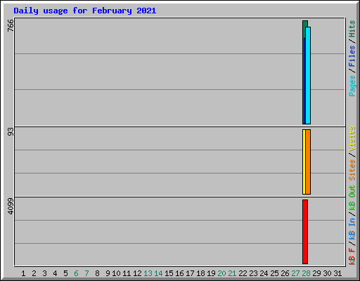 Daily usage for February 2021