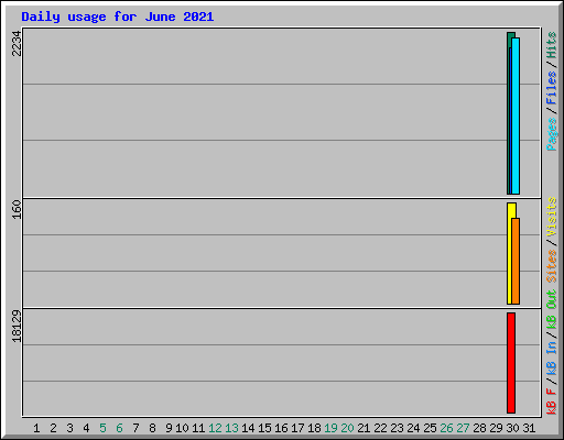 Daily usage for June 2021