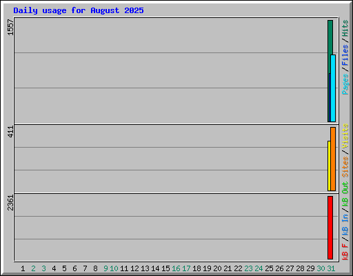 Daily usage for August 2025