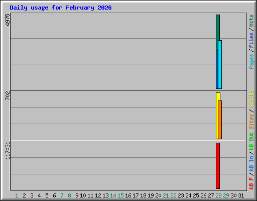 Daily usage for February 2026
