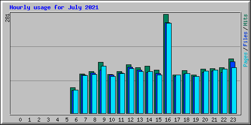 Hourly usage for July 2021