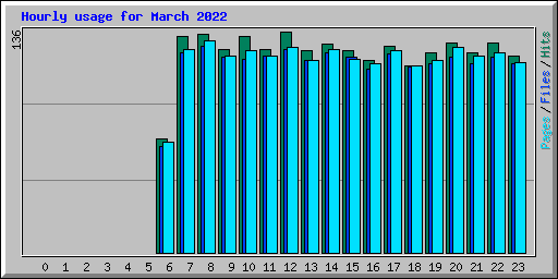 Hourly usage for March 2022