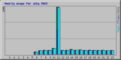 Hourly usage for July 2022