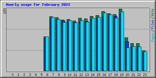 Hourly usage for February 2023