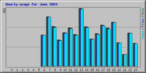 Hourly usage for June 2023