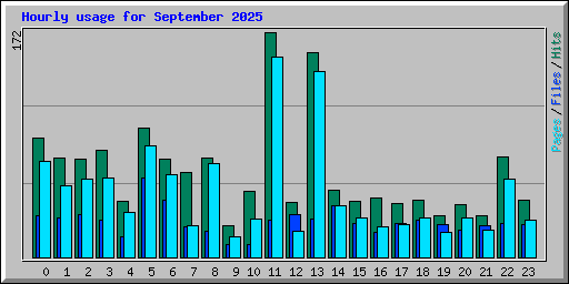 Hourly usage for September 2025